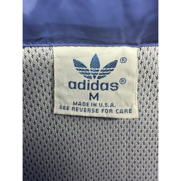 Vintage 80s Adidas Trefoil Track Windbreaker Jacket Made In USA Purple Blue - Picture 4 of 12